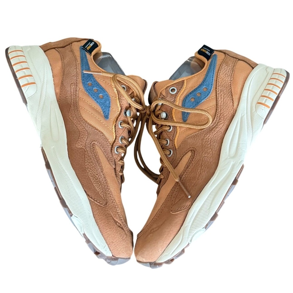 Saucony 3D Grid Hurricane Trail Running Shoes Brown Blue unisex Size 7 - Picture 4 of 10